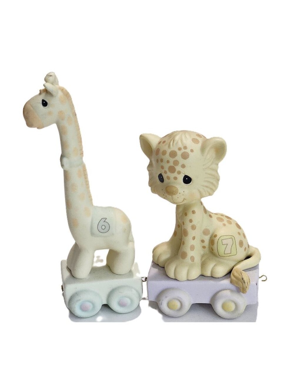 Vintage Pair of Precious Moments Birthday Train Figurines